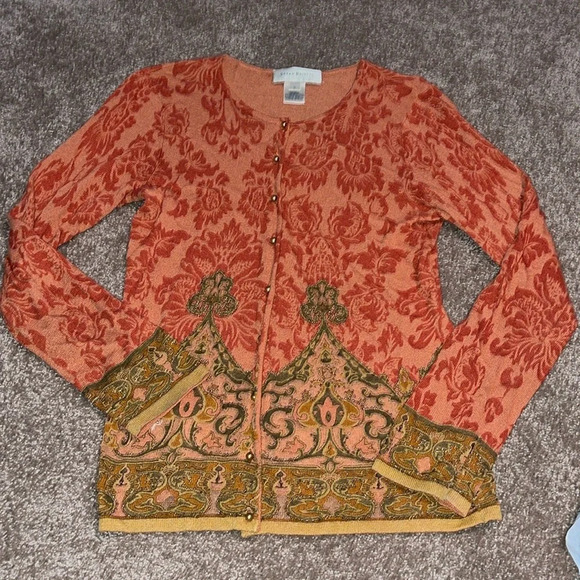 Susan Bristol Sweaters - Vintage Susan Bristol cardigan beaded boho grandma, size small.  A